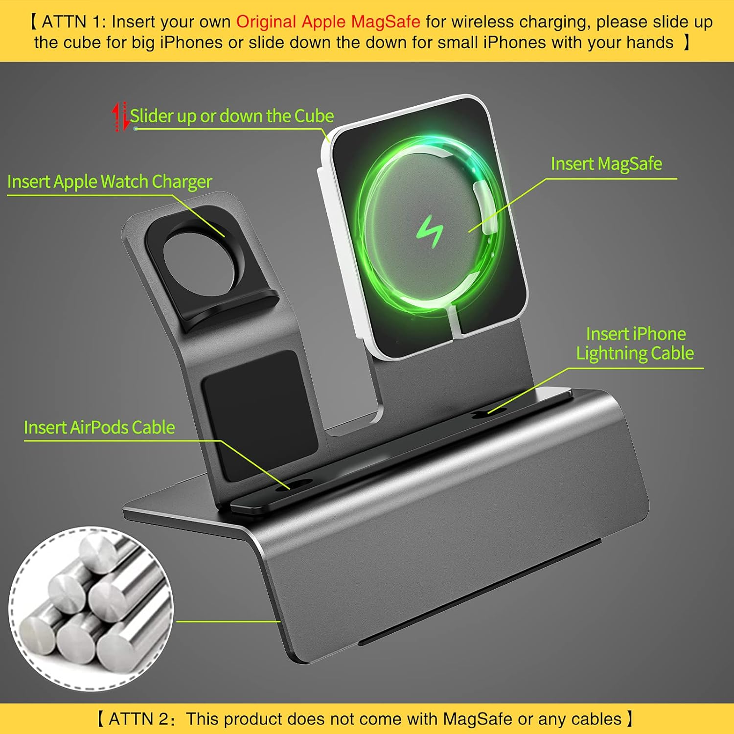 MythicDock™ 3-in-1 Charging Stand Organizer (Chargers Not Included)