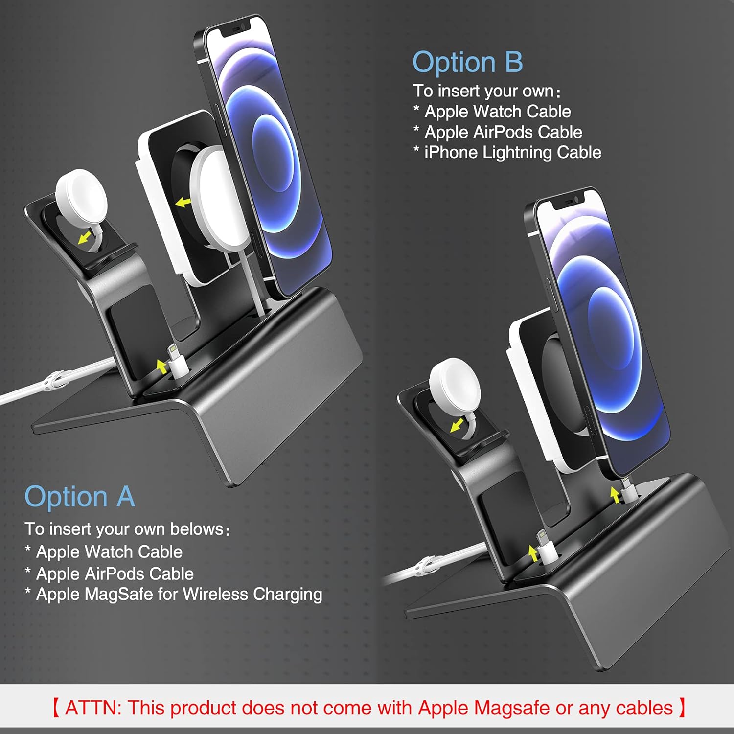 MythicDock™ 3-in-1 Charging Stand Organizer (Chargers Not Included)